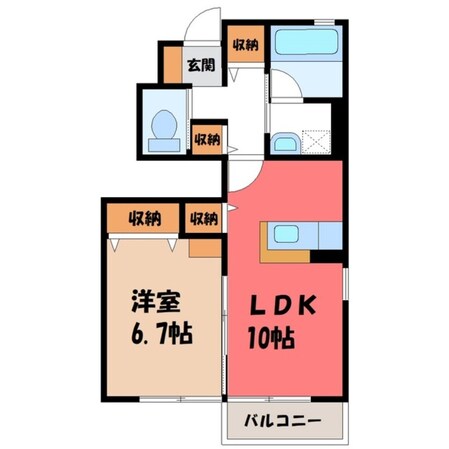 自治医大駅 徒歩14分 1階の物件間取画像